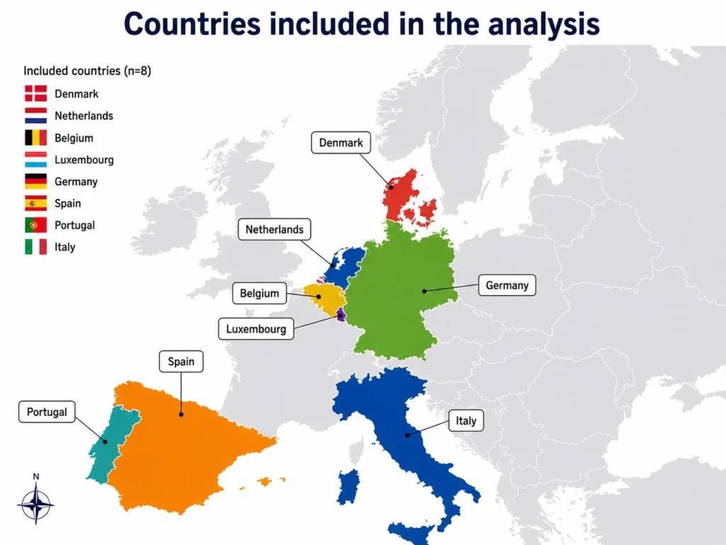 Countries included in the analysis - HealthyW8 project